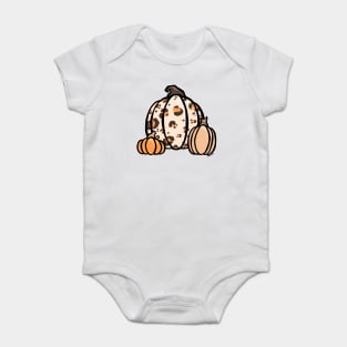 Orange Leopard Print Pumpkin Baby Bodysuit